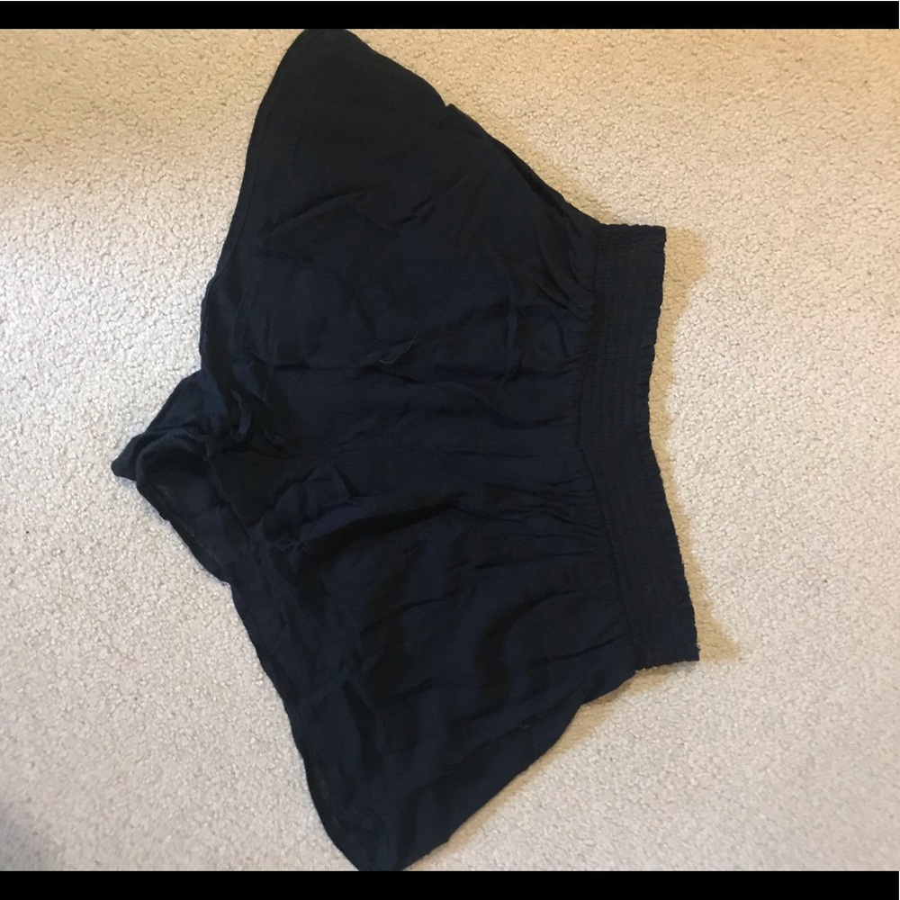 Black Shorts with Gather Stretch Band